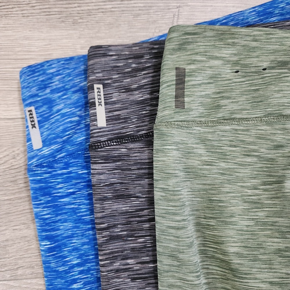 RBX Women's Size M Workout Yoga Athletic Leggings Gray Blue Green Lot Of 3